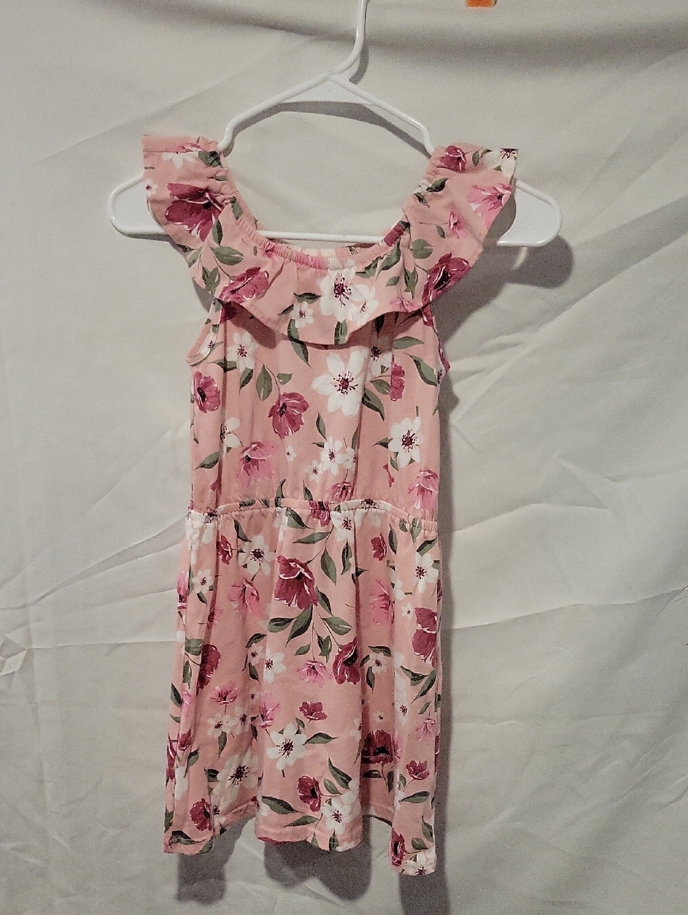 Place Pink Floral Ruffle-Trim Casual Dress